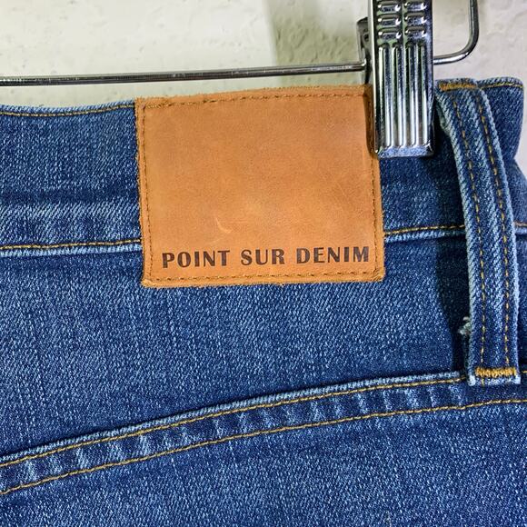 POINT SUR J CREW Jeans 30 Wide Leg Crop High Rise Denim 5 Pocket Zip Fly Casual - Picture 8 of 14